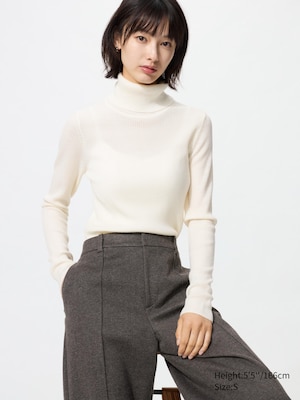 100% Merino Ribbed Turtleneck Jumper