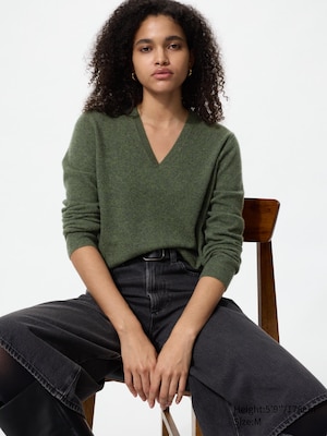 100% Cashmere V Neck Jumper
