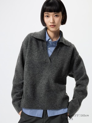 Jersey punto suave Soufflé cuello polo