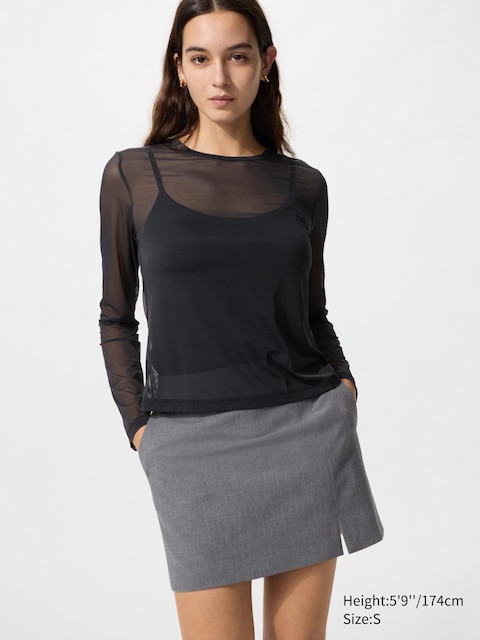 Uniqlo - Jupe-Short À Fente - Gris - S