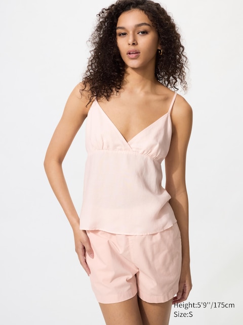 Uniqlo - Top En Lin Mélangé - Rose - S