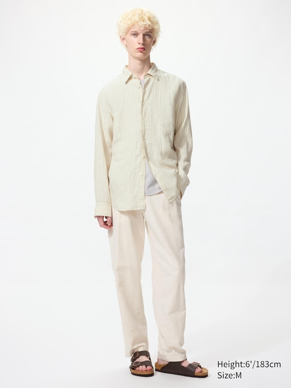 100% Premium Linen Shirt (Striped)