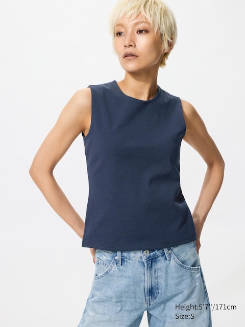 Uniqlo - Top Doublé (Sans Manches) - Bleu Marine - S