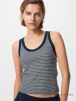 Soft Ribbed Vest Top (Striped)