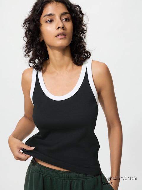 Uniqlo - Débardeur Côtelé (Ringer) - Noir - Xxs