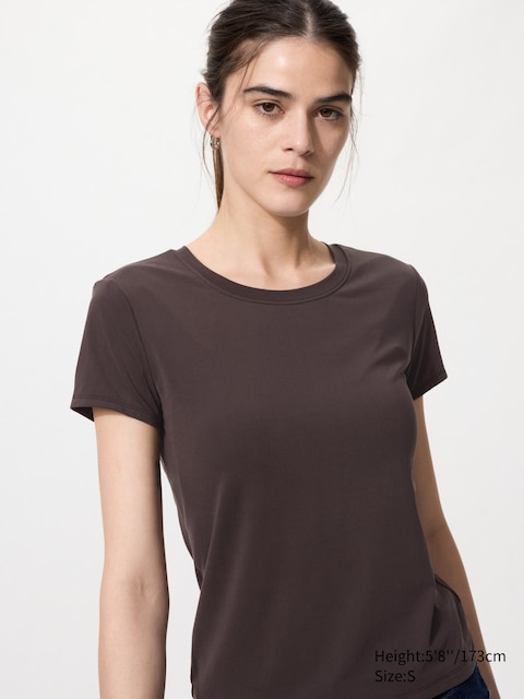 Uniqlo - T-Shirt À Brassière Intégrée Airism - Marron Foncé - Xl
