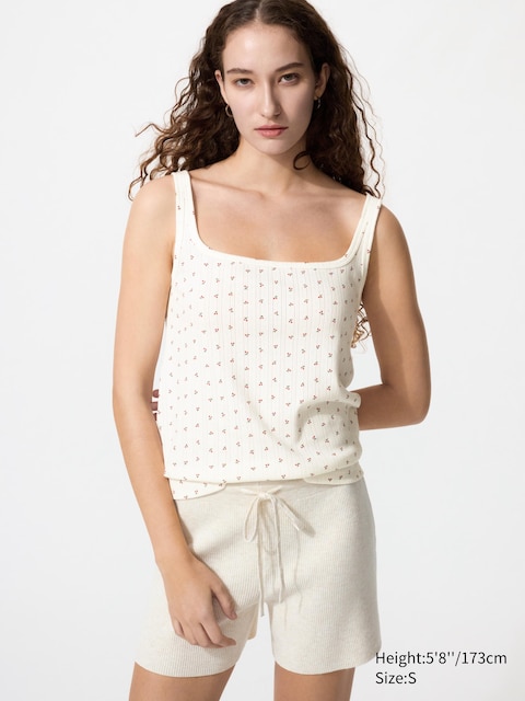 Uniqlo - Débardeur En Maille Pointelle - Blanc Cassé - L