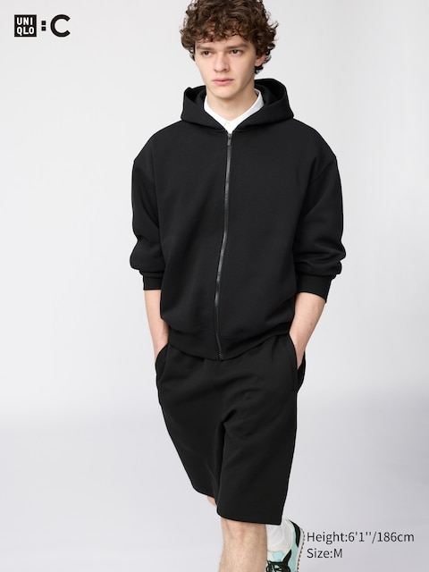 Uniqlo - Sweat Zippé Oversize À Capuche - Noir - Xs