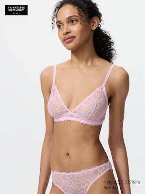 Floral Flat Lace Wireless Bra