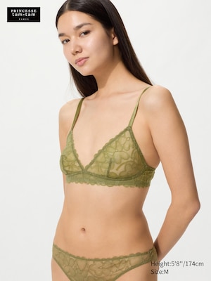 Floral Flat Lace Wireless Bra