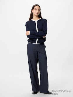 Smart Wide Trousers (Striped, Longer)