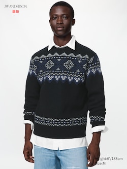 100% Lambswool Fair Isle Crew Neck Jumper