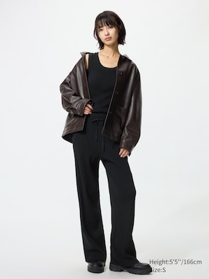 Washable Knit Ribbed Trousers