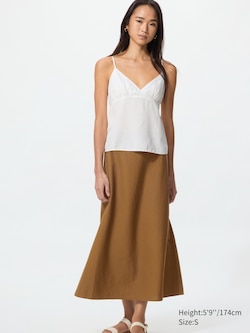Linen Blend Maxi Skirt