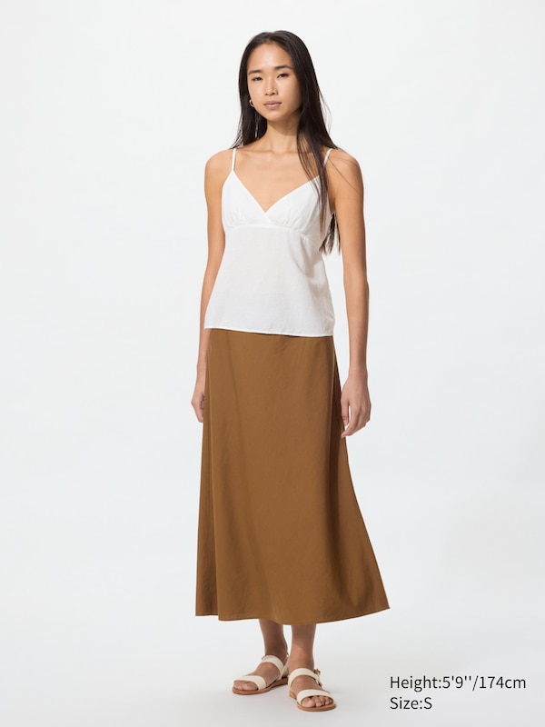 Linen Blend Maxi Skirt