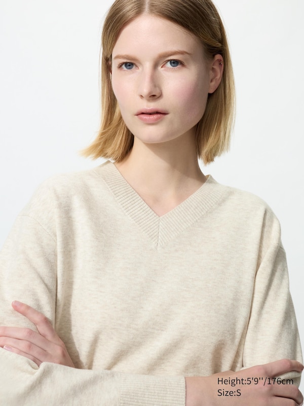 Washable Knit V Neck Jumper (Smooth)