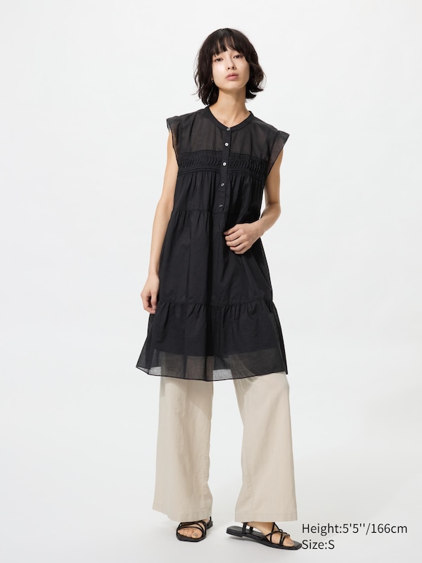Cotton Tiered Dress (Sleeveless)