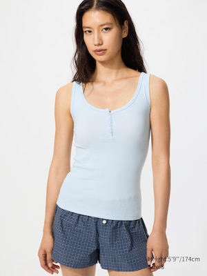 Henley Neck Sleeveless Top
