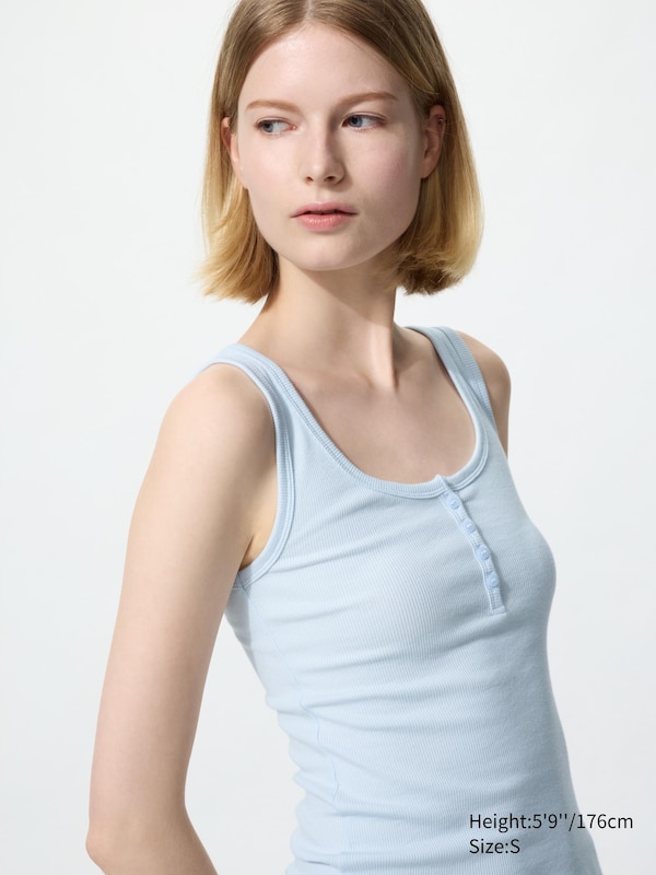 Henley Neck Sleeveless Top