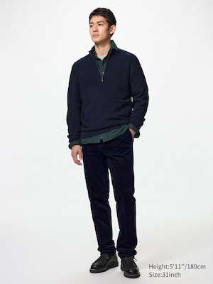 Smart 2-Way Stretch Trousers (Corduroy, Longer)