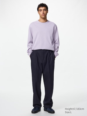 Pleated Wide Trousers (Brushed Jersey)