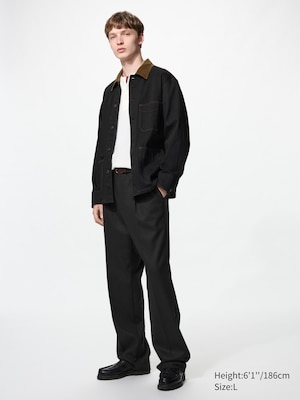 Pleated Wide Trousers (Brushed Jersey, Longer)