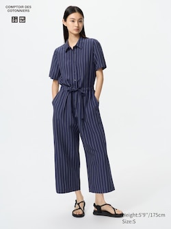 Linen Blend Jumpsuit (Striped)