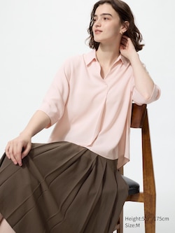 WOMEN RAYON SKIPPER BLOUSE 3/4 SLEEVE