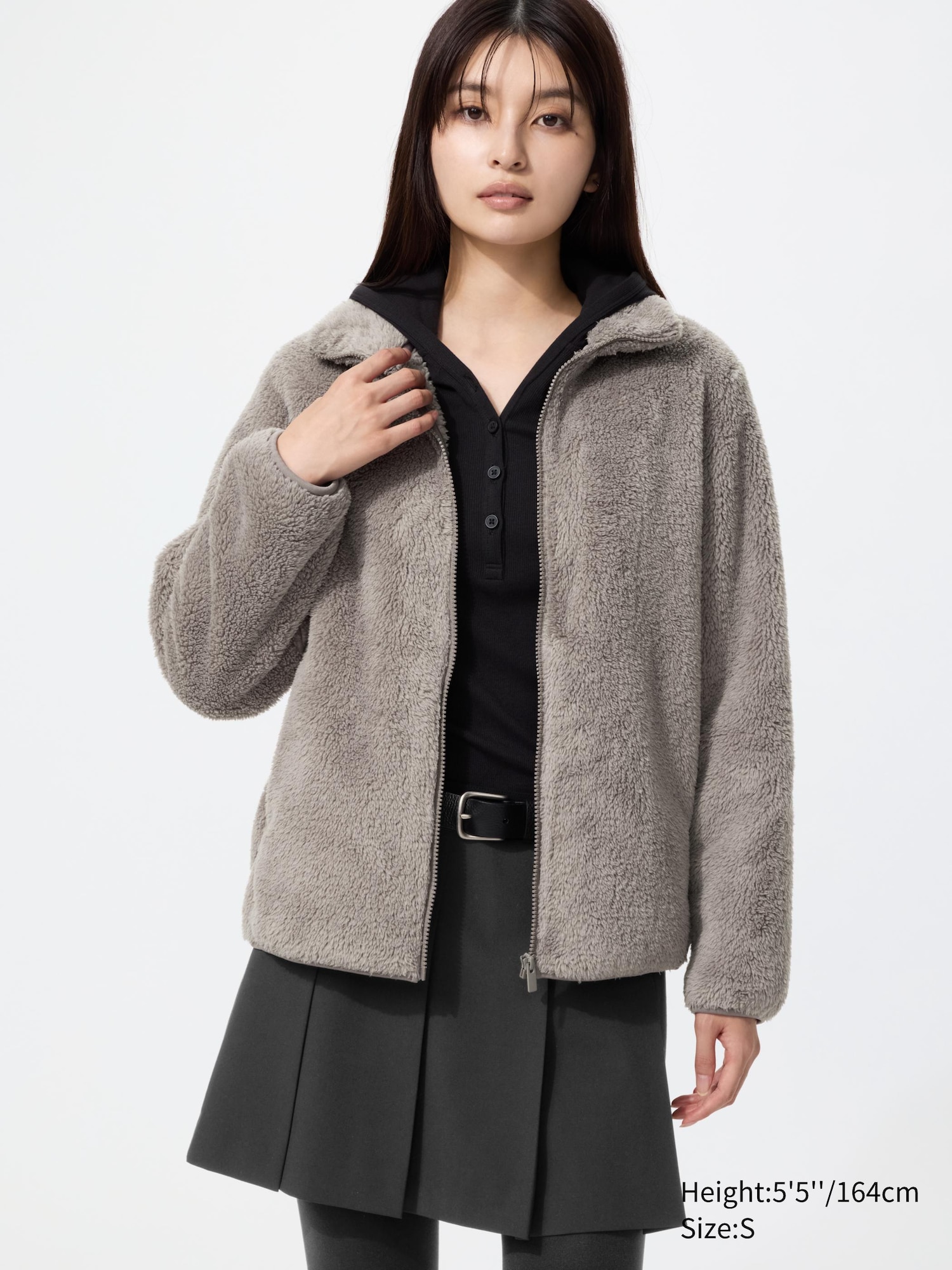 Peluş İplik Polar Fermuarlı Ceket