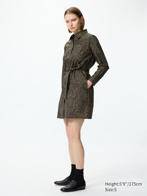 Cotton Short Shirt Dress (Printed)