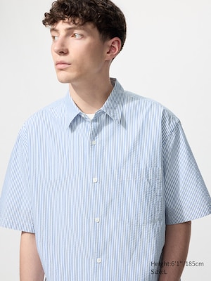 Seersucker Shirt (Short Sleeve, Striped)