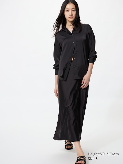 Uniqlo - Jupe Satinée - Noir - Xs