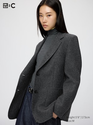 Double-Faced Wool Blend Tailored Jacket