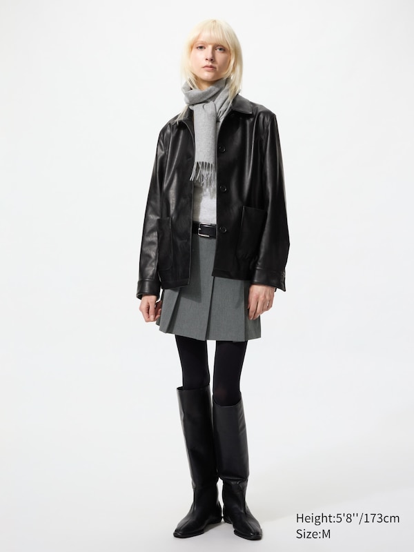 Coated Relaxed Shirt Jacket