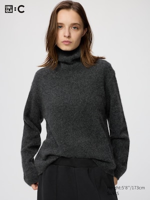 Fluffy 100% Cashmere Relaxed V Neck Jumper