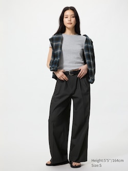 Smart Pleated Wide Trousers