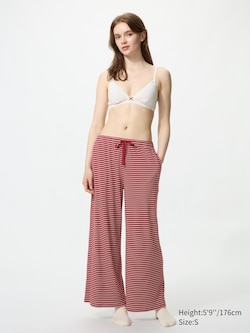Ribbed Wide Easy Trousers (Striped)