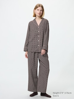 Satin Pyjamas (Printed, Long Sleeve)
