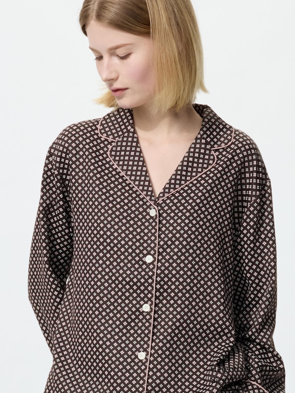 Satin Pyjamas (Printed, Long Sleeve)