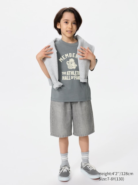 Uniqlo - Bermudas - 9-10 Años (140Cm) Gris Unisex Niño