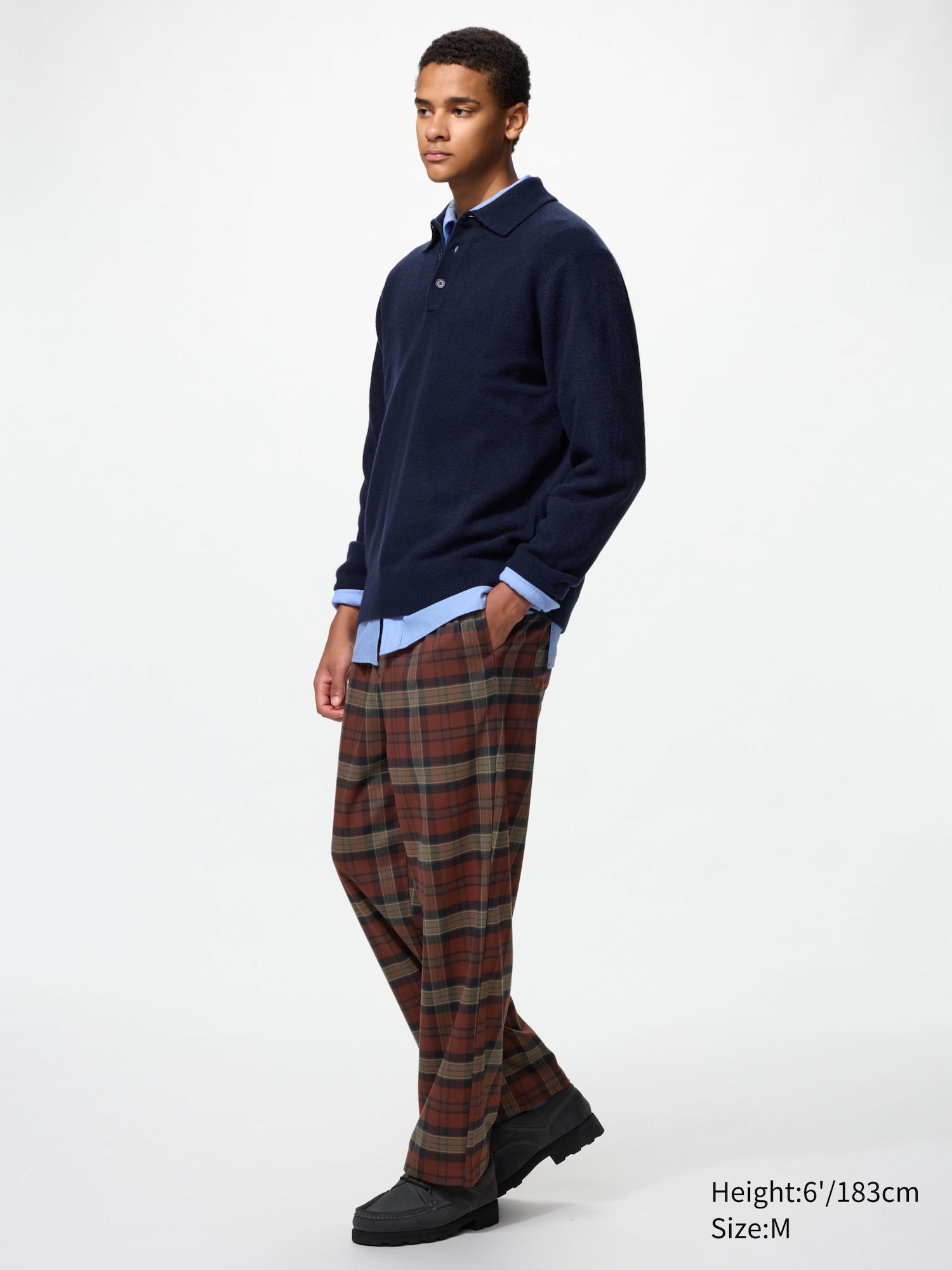 Flanel Beli Lastikli Bilek Boy Pantolon (Ekose)