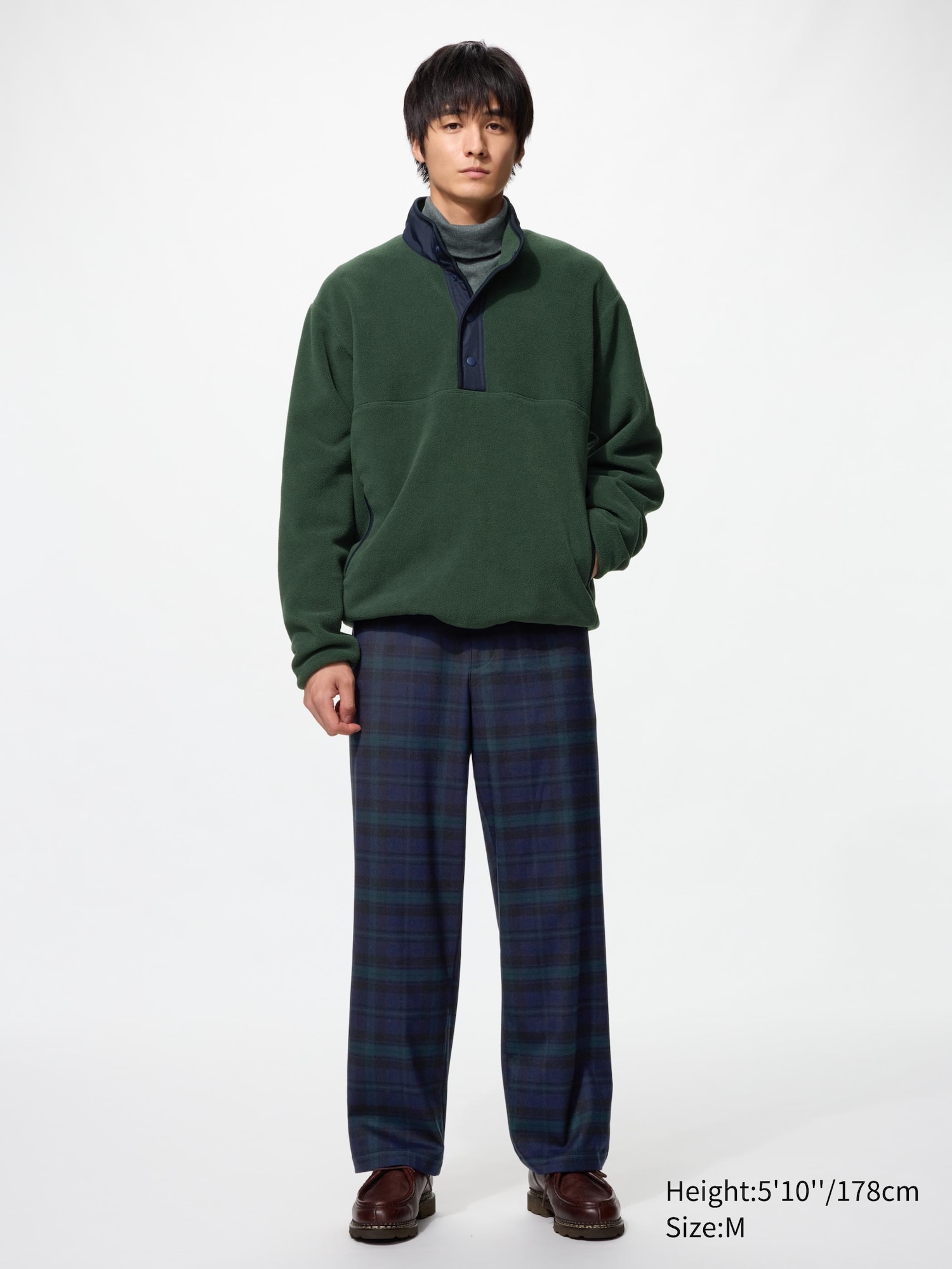 Flanel Beli Lastikli Bilek Boy Pantolon (Ekose)