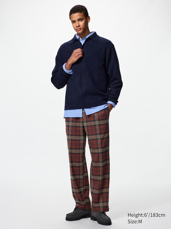 Flannel Easy Ankle Trousers (Checked)
