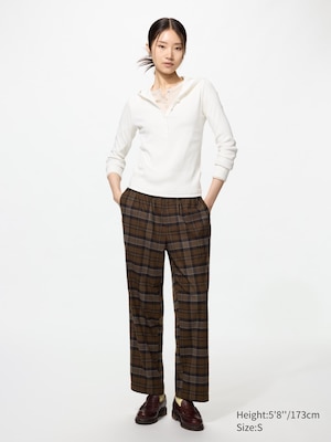 Flannel Easy Ankle Trousers (Checked)