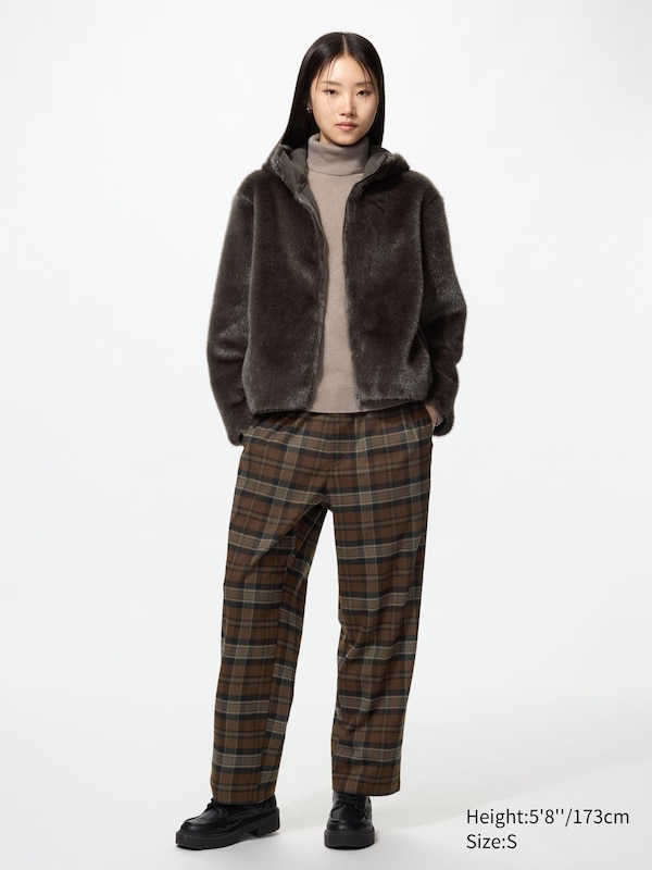 Flannel Easy Ankle Trousers (Checked)