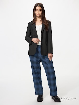 Flannel Easy Ankle Trousers (Checked)