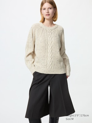 Low Gauge Cable Knit Crew Neck Jumper