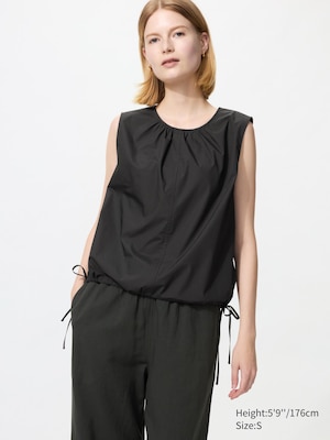 Cotton Blend Sleeveless Blouse