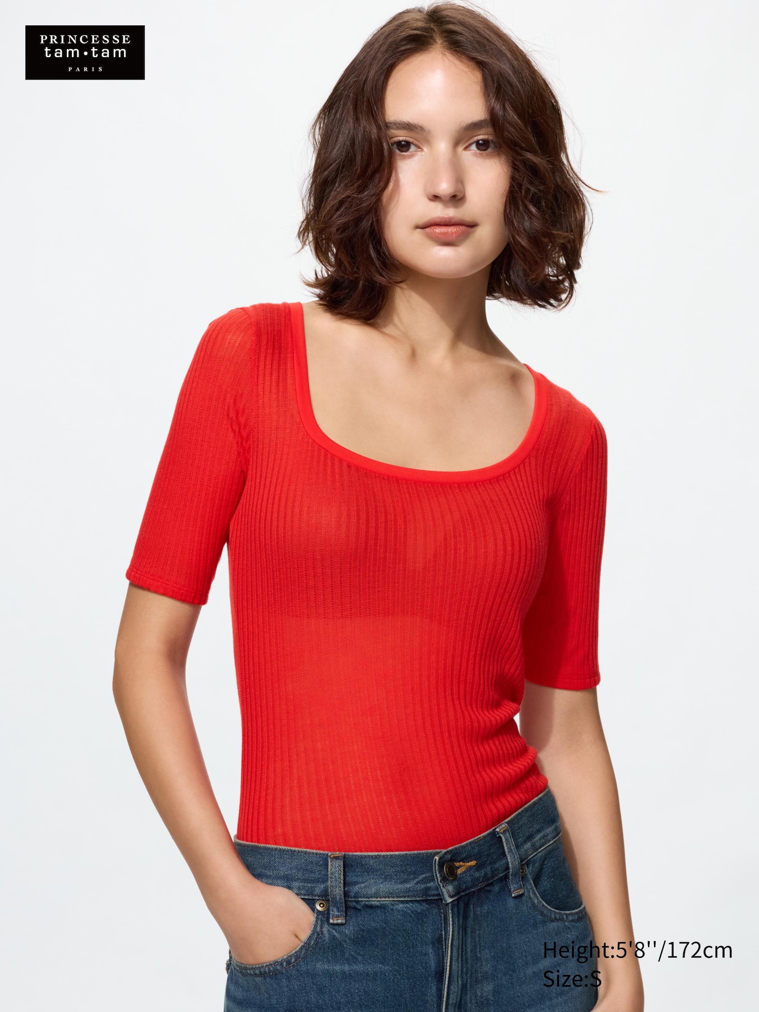 HEATTECH Cashmere Blend Pointelle Scoop Neck T-Shirt