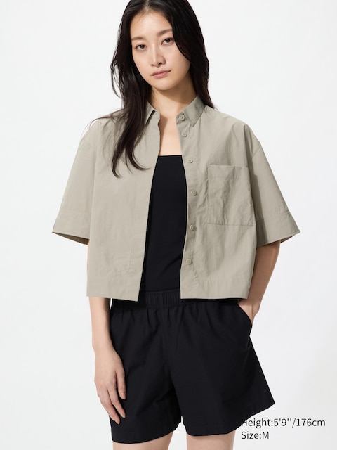 Uniqlo - Chemise Boxy (Manches Courtes) - Beige - S